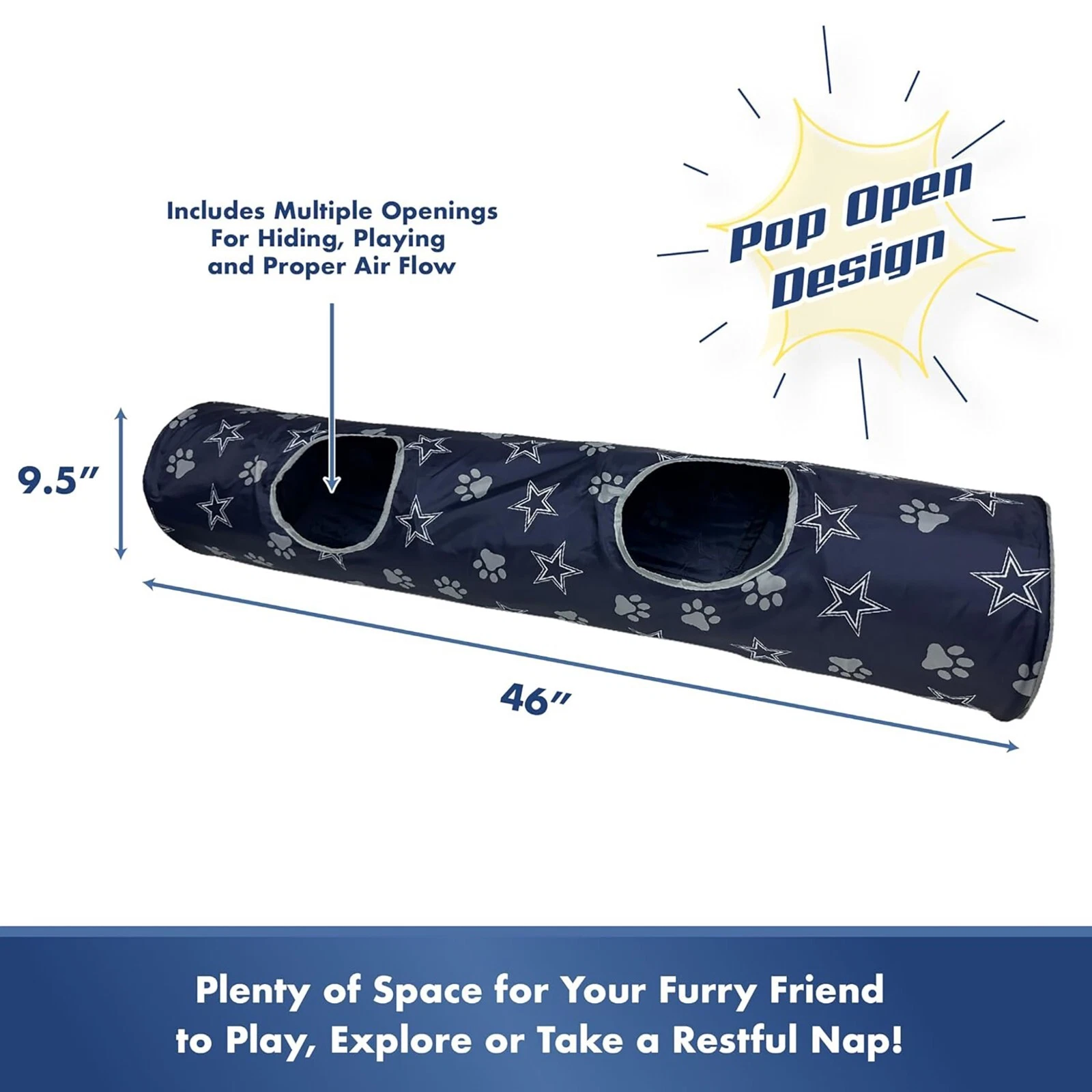 Pets First NFL Cat Tunnel Tube Toy & Plush Football Toy Filled with Catnip