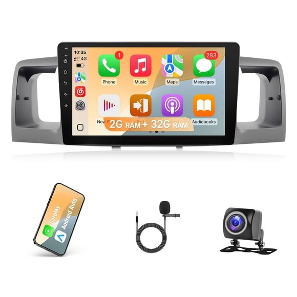 Ventilador estéreo de coche para Toyota Corolla 2003-2008 con Carplay