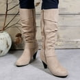 thumbnail image 6 of Bnwani Boots for Women Knee High Fashion Toe Knee-High Strap Versatile Casual Boot Beige Size 8.5, 6 of 7