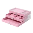 thumbnail image 2 of Caja de joyería portátil, caja de almacenamiento de joyas, anillos para mujeres y niñas, relojes con espejo, organizador de joyas acrílico de gran, 2 of 9