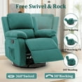 thumbnail image 3 of YSICK Small Swivel Rocker Recliner Chair for Small Spaces Linen for Living Room,Dark Green, 3 of 6