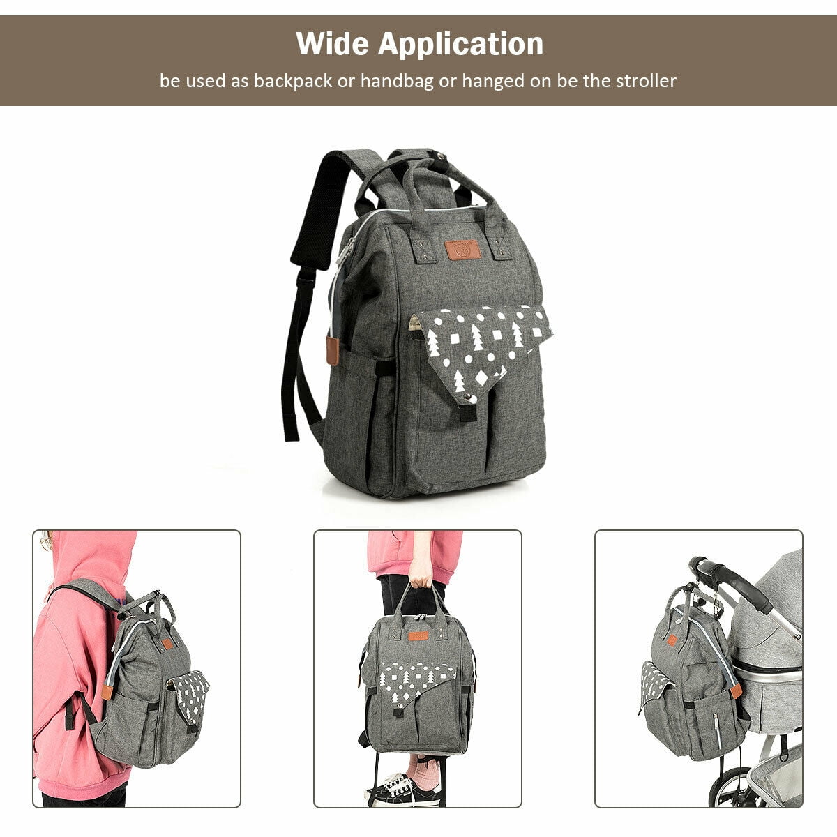 Gymax Diaper Bag Waterproof Baby Nappy Backpack w/USB Charging Port