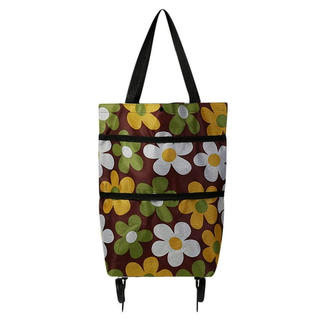 Sacs pour Femmes Chariot Pliable Sacs de Capacité Sac de Courses Pliable avec Roues Sac de Courses Réutilisable Sacs de Courses Sac de Chariot sur Roues pour Femmes