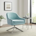 thumbnail image 2 of Linon Lassiter Mid-Century Accent Chair with Swivel, Seafoam Blue, 2 of 11