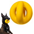 thumbnail image 1 of WoofBite Bola de anillo indestructible - Reemplazo de por vida - Masticadores agresivos fuertes y resistentes Raza mediana grande - Juguetes para perros de caucho natural no tóxico - Amarillo - Tirar, 1 of 8