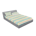 thumbnail image 2 of Ambesonne Colorful Fitted Sheet & Pillow Sham Set, Doodle Paralel Lines, Queen, Multicolor, 2 of 2