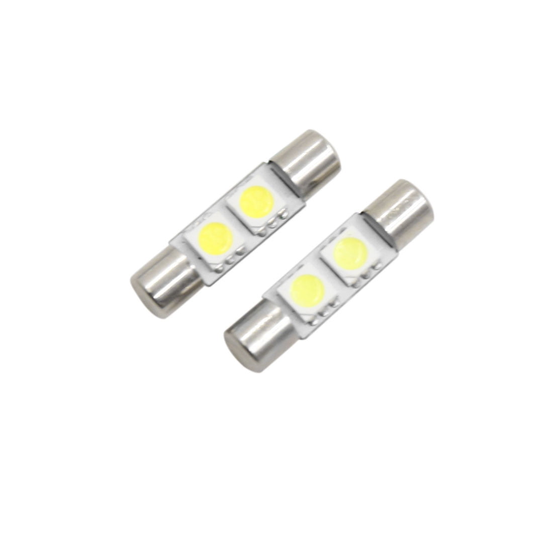 2pcs 28mm 2 5050 Smd Cool White Led Festoon Car Sun Visor Vanity Mirror Light