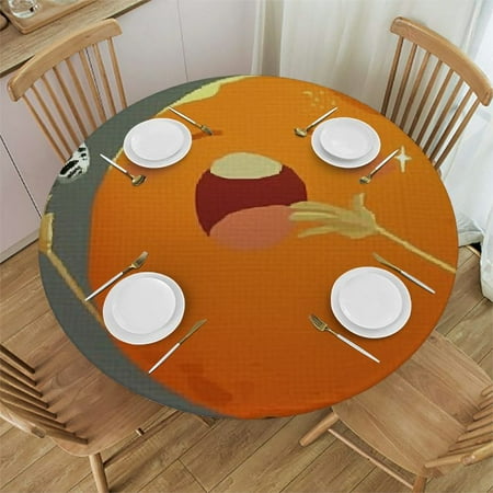 

SHERONV Cartoon Character Round Table Cover | Stain Resistant Washable | Indoor Outdoor Tablecloth for Kitchen Dining Wedding Parties | 100% Polyester Waterproof Fabric Tablecloth 42 -46
