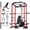 Red - Power Cage/Weight Bench/Barbell, variant on Mikolo Power Cage with Weight Stack Multi-Function Power Rack for Home Gym, Squat Rack, Cable Crossover System, for Strength Training, Red