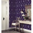thumbnail image 2 of Classic Silks 2, Damask Stripes Silk Emboss Bleu, Rouleau de papier peint blanc, 2 of 3
