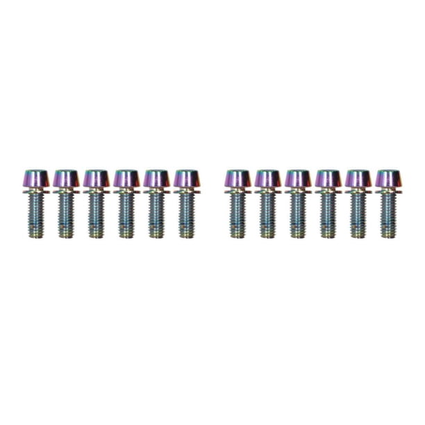 Sonducket Tornillos para vástago de bicicleta, 6 piezas, pernos hexagonales de montaje para elevador de manillar con arandela, reparación de ciclismo, Vistoso M6 2piezas Sonducket CBP471078