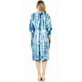 thumbnail image 2 of HAPPY BAY Women's Summer Relaxed Fit Caftan Short Loungewear 1X-2X Royal, Stripes, 2 of 5