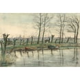 thumbnail image 2 of Mondrian, Piet 32x23 Black Ornate Wood Framed with Double Matting Museum Art Print Titled - Amsterdam Skyline Viewed from the West, 2 of 4