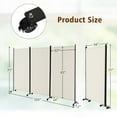 thumbnail image 3 of Costway 3-Panel Folding Room Divider 6Ft Rolling Privacy Screen with Lockable Wheels White, 3 of 9