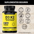thumbnail image 2 of Vitamina D3 + Vitamina K2 con Aceite de Coco Extra Virgen | MCT (Trigliceridos) Aceite Coco Capsulas| Cápsula Blanda Premium - Vitaminas Mujer / Hombre - (180 Caps), 2 of 6