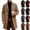 Beige, variant on Men Lapel Single Breasted Mid‑Length Coat Long Sleeve Button Overcoat with Patch Pocket,Warm Windproof Winter Outdoor Outwear,Brown,XXL