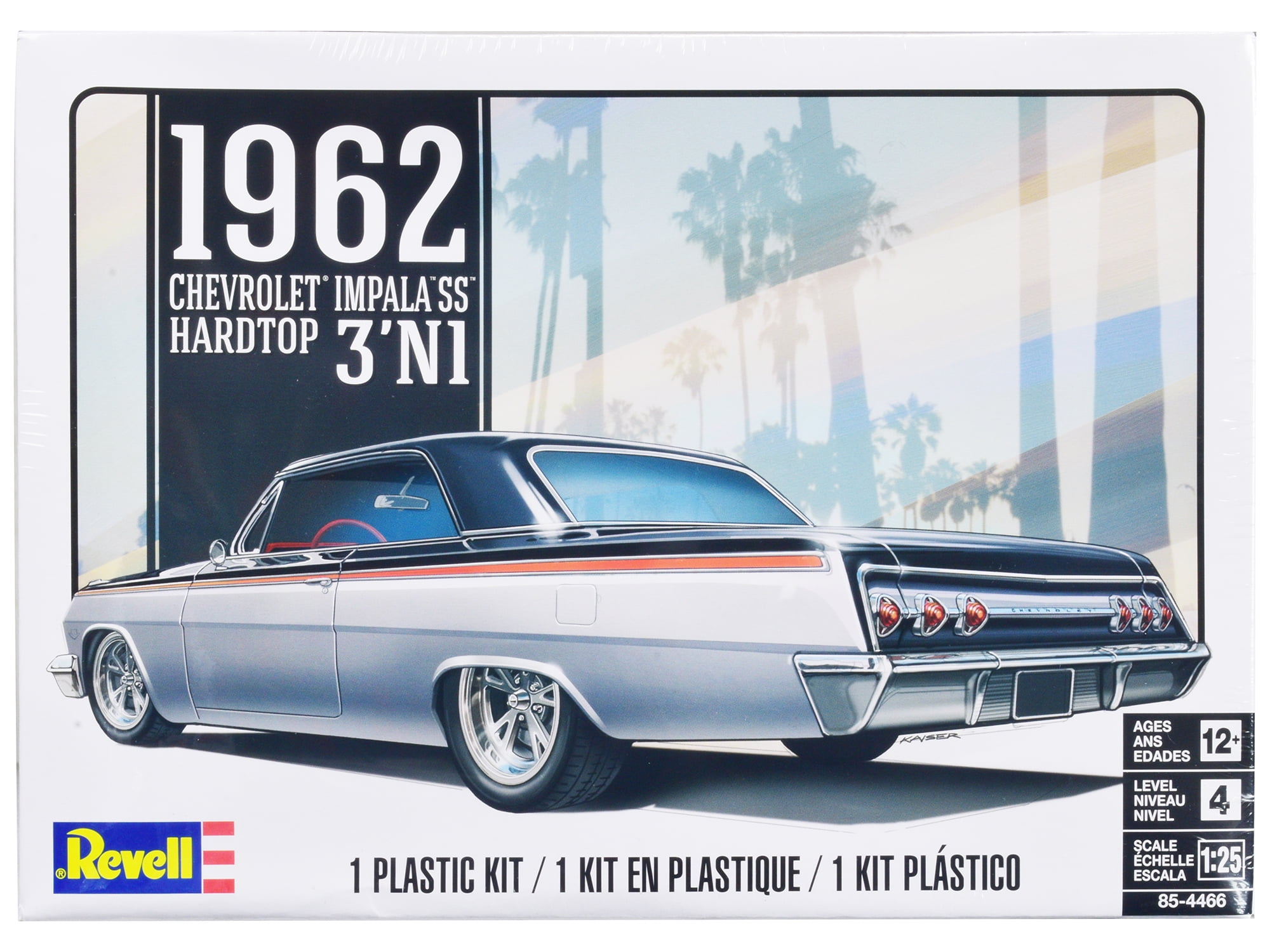 Diecast Level 4 Model Kit 1962 Chevrolet Impala Hardtop 3-in