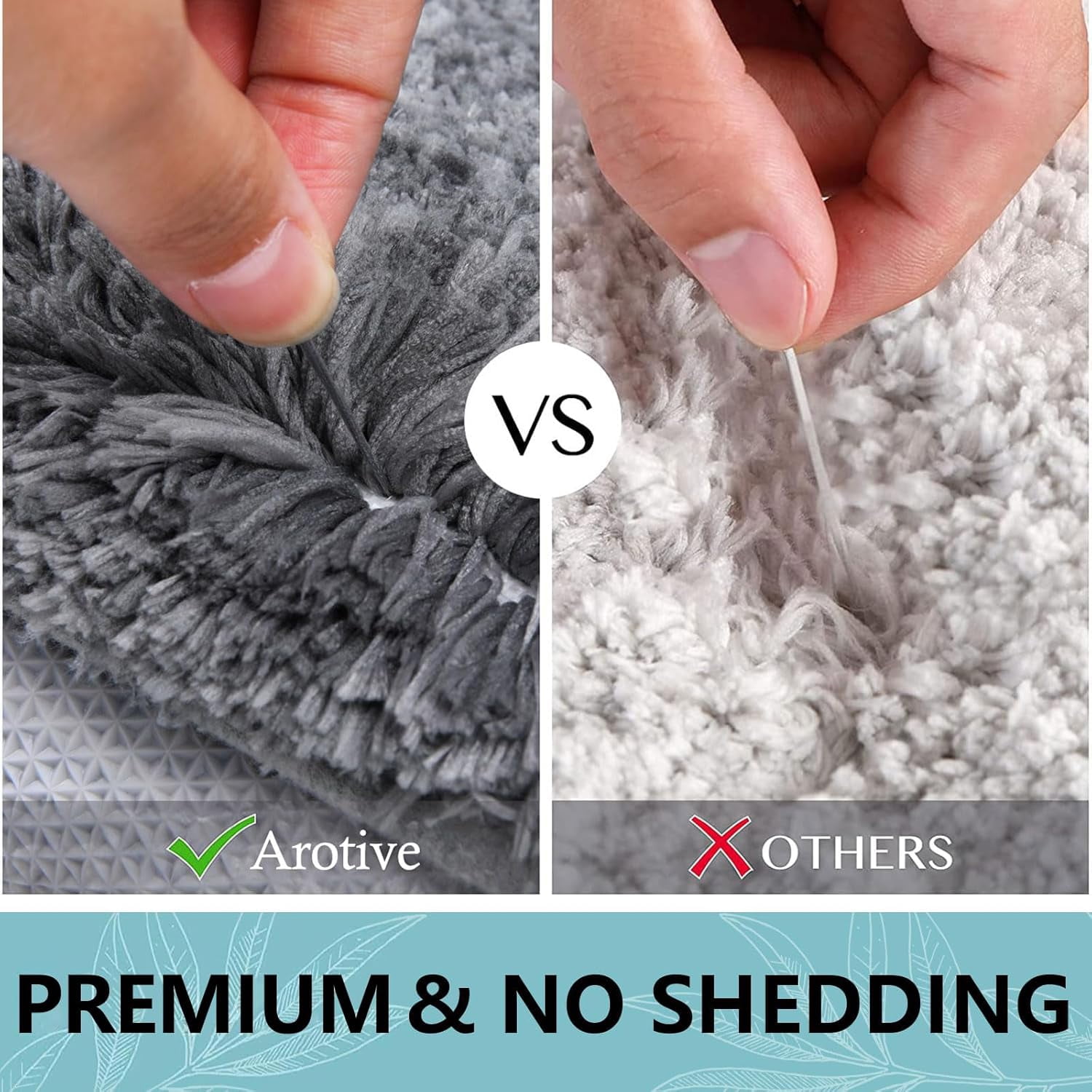 Evlmd Bathroom Rugs Sets 2 Piece, Soft Absorbent Microfiber Bath Rug Set, Non-Slip, Machine Wash Dry, Plush Shaggy Bath Mats for Bathroom (24"x16"+U-24"x20", Grey)