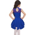 thumbnail image 2 of RUNQHUI Robe Justaucorps de Patinage Artistique pour Filles Enfants en Maille avec Strass pour Patinage à Roulettes Danse Bleu Royal 12, 2 of 7