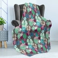 thumbnail image 4 of Exotic Soft Flannel Fleece Throw Blanket, Tropic Accents Hawaiian Blossom Revival Plants Hibiscus Pastel Toned Illustration, Cozy Plush for Indoor and Outdoor Use, 70" x 90", Multicolor, by Ambesonne, 4 of 5