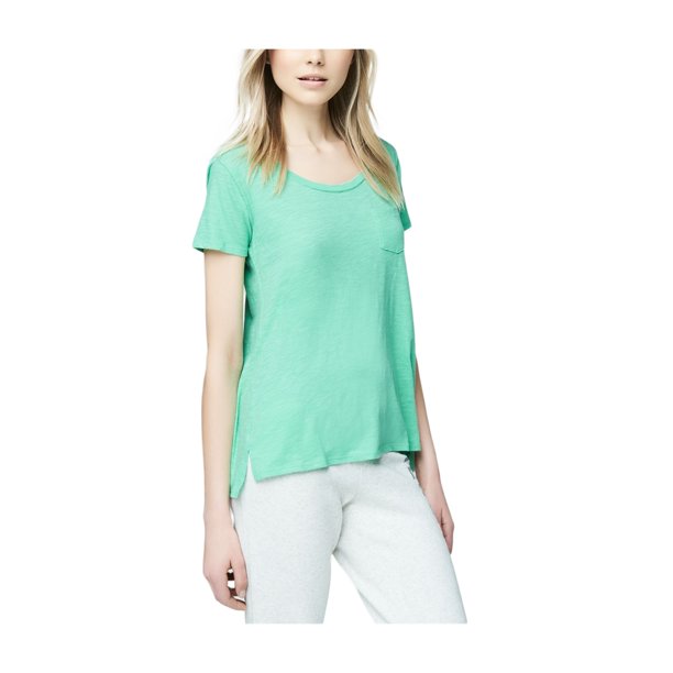 Aeropostale Camiseta básica Burnout Pocket para mujer, verde, pequeña Aeropostale Camiseta básica