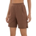 thumbnail image 6 of Bloomae Womens Yoga Shorts Loose Comfy Stretchy Lounge Bermuda Shorts Lightweight Side Slit Athletic Work Business Short Pants with Pockets, 6 of 10
