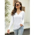 thumbnail image 5 of Sherrylily Women Waffle Knit Henley Tops Casual Long Sleeve V Neck Pullover XS-XL, 5 of 7