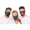 Washable Disposable Glamour Face Masks, 2 Ply Adjustable Color Mask, 3 Pack, One Size Fits All, (OSFA)