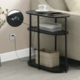 thumbnail image 2 of Designs2Go Simon Three-Tier Oval Chairside End Table w/USB Ports in Black Wood, 2 of 6