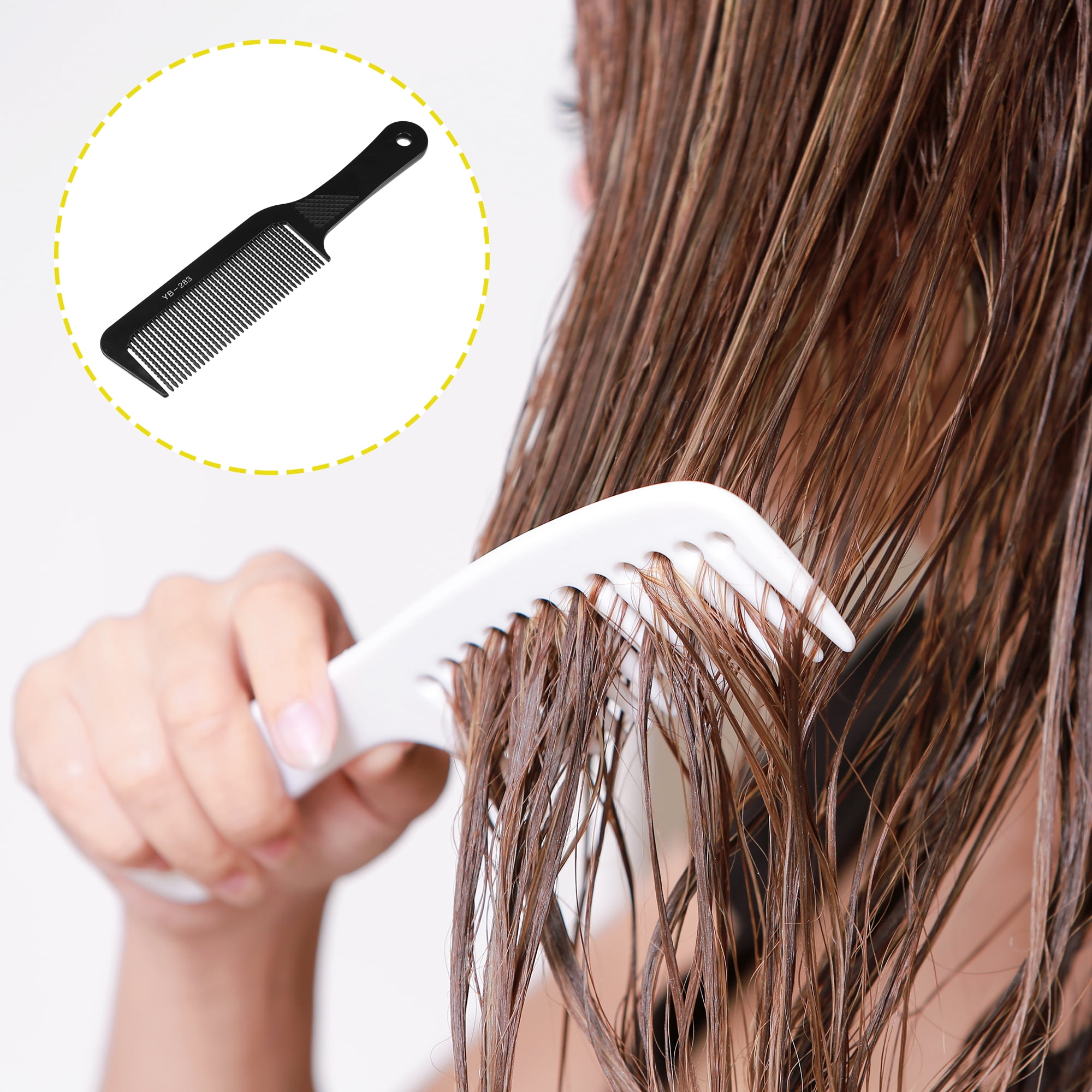 Unique Bargains Wide Tooth Comb for Curly Hair Wet Hair Long Thick Wavy Hair Black