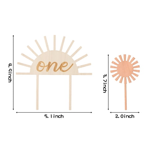 G1ngtar Boho Sun First Birthday Wood Cake Toppers Hippie Sunshine Cake  Topper 5Pcs - Walmart.com