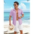thumbnail image 3 of COOFANDY Button Down Casual Shirts for Men Beach Wear Summer Button up Short Sleeve Stylish Shirts, 3 of 6