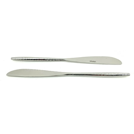 

Stainless Steel Dinner Knives Set of 6 Pieces (Hammered Silver Glossy)