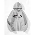 thumbnail image 3 of BROOKLYN Letter Print Men's Casual Pullover Long Sleeve Hoodies For Fall Winter S-XXL Adults Sweatershirt Outdoor, 3 of 9