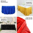 thumbnail image 3 of Efavormart 17ft Blush/Rose Gold Shiny Metallic Spandex Pleated Table Skirt, Glitter Semi-Sheer Table Skirt with Top Strip for Dining Catering Wedding, 3 of 11