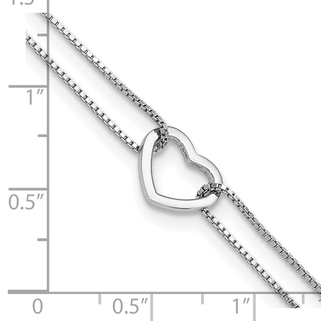 10mm 925 Sterling Silver Polished Love Heart Beaded Plus 1in Extension Anklet 9 Inch Anklet for Women