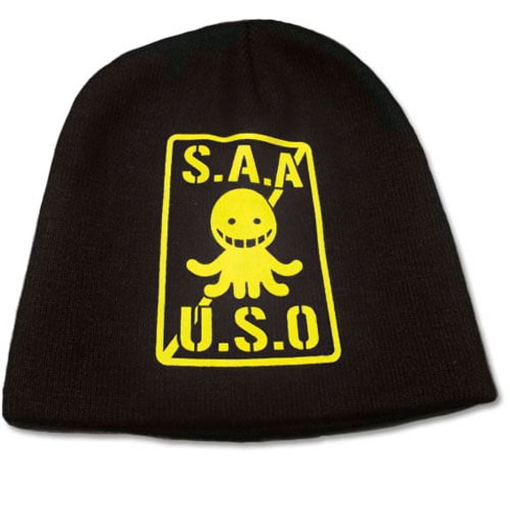 Beanie Cap - Assassination Classroom - New S.A.A.U.S.O. Yellow Logo ge31572