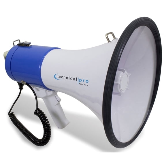 Technical Pro Portable Megaphone 75W 3000ft Range with Strap and Siren
