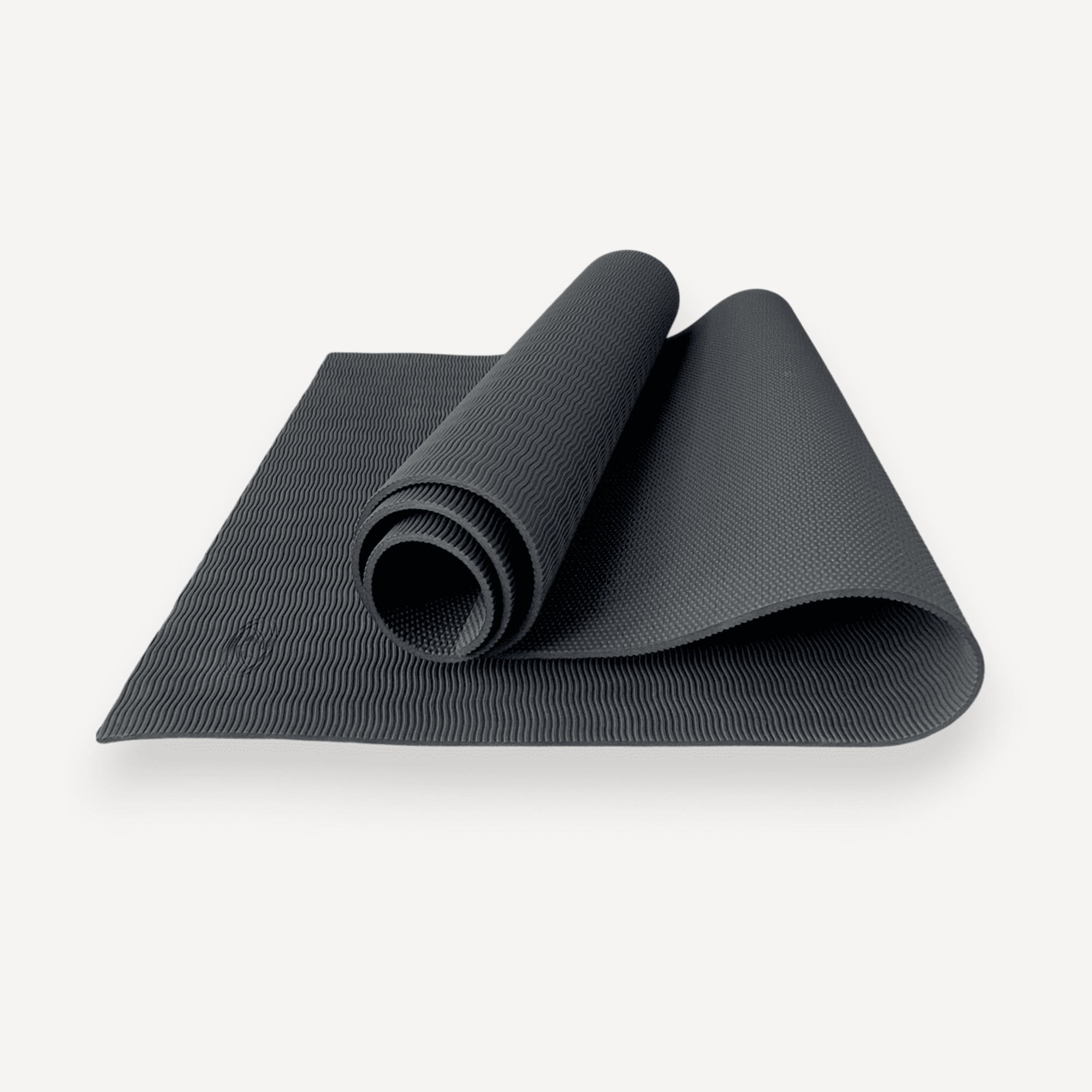 Athletic Works Yoga Mat, 68 in x 24 in, 5 mm TPE, Rich Black, with Carry Strap