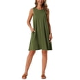 thumbnail image 1 of INSPIRE CHIC Vestidos de Verano para Mujeres Vestido de Tanque Playa Casual Sin Mangas Vestido Suelto de Camiseta con Bolsillos L Verde Militar, 1 of 6