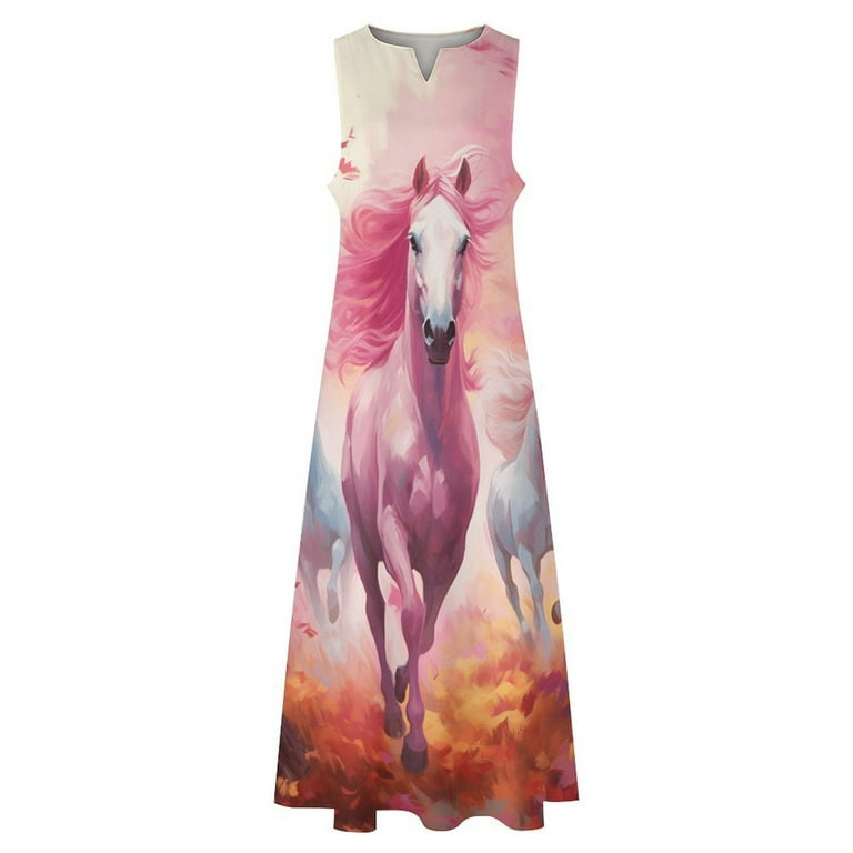 Cool Horse Sleeveless Dress Summer Dresses Birthday Dress for Women Luxury  2025 Dress Party Night - Walmart.com
