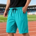 thumbnail image 2 of Resicozy Casual Sweat Shorts for Men with Zipper Pockets Cotton Athletic Gym Shorts Lightweight Running Lounge Shorts Sky Blue M, 2 of 8