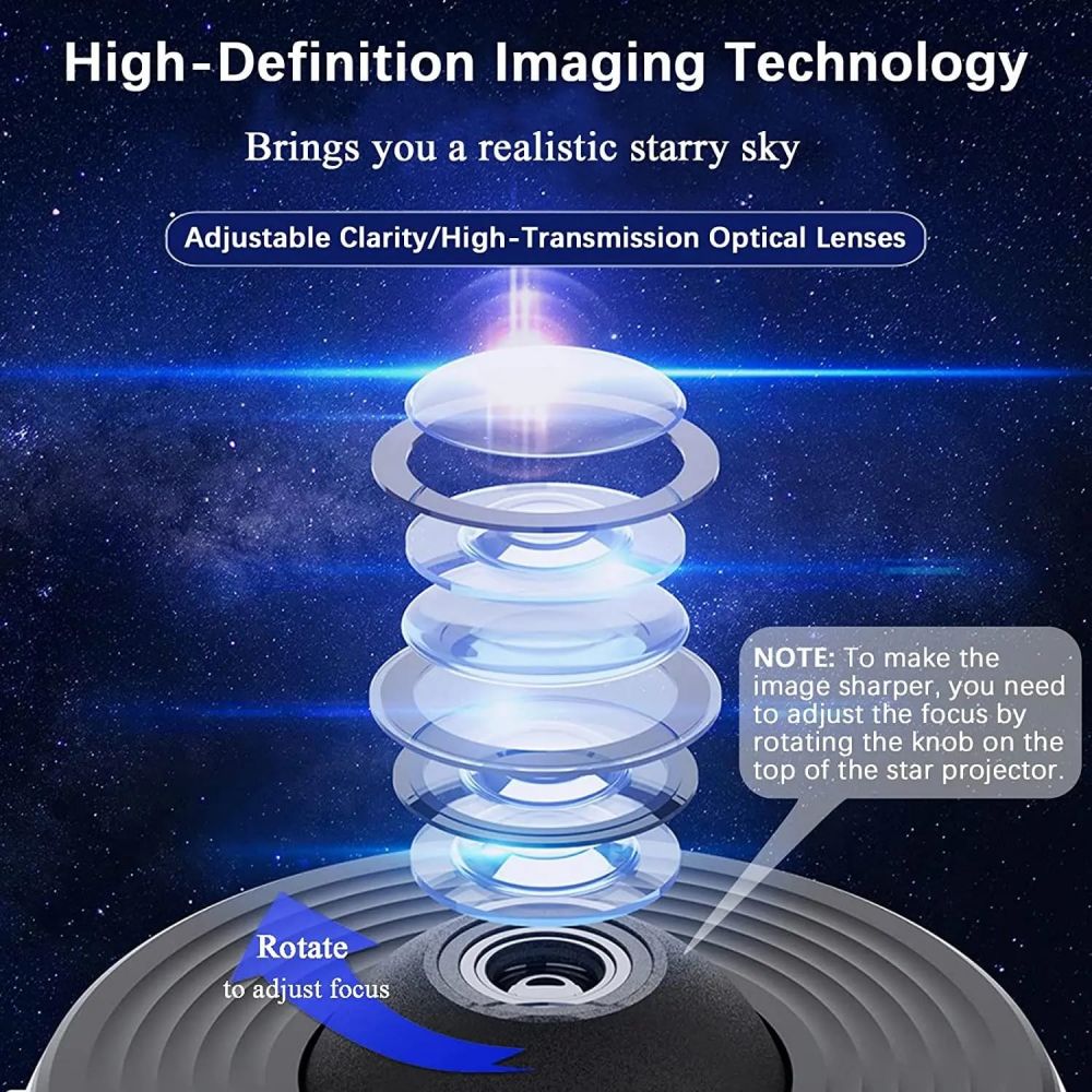 VIVIHEYDAY 13 in 1 Planetarium Galaxy Projector 360° Rotating Night Light Nebula Star Projector Lamp Timer Black