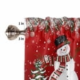 thumbnail image 5 of Christmas Snowman Kitchen Curtains and Valances Set, Pine Tree Leaf Deer Xmas Balls Snow Red Rod Pocket Window Valance Window Curtain Panels for Living Room Bedroom Laundry, 27.5x24in, 3 Pieces, 5 of 7
