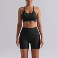 thumbnail image 5 of Rotm Matching Workout Sets for Women Workout Sets for Women 2 Piece Twist Front Halter Sports Bras High Waist Biker Shorts Exercise Gym Yoga Outfit Black,L, 5 of 6