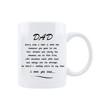 Funnil Father's Day Gifts Ceramic Coffee Tea Drinks Cup for Dad, Birthday Presents White