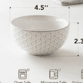 thumbnail image 2 of Small Bowls 12 OZ, Ice Cream Bowl, Ceramic Embossment Stoneware Bowl, Bowls Set for Dessert, Fruits, Side Dishes, Suit For Housewarming - 4.5 Inch, Set of 4, Arctic white, 2 of 6
