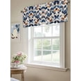 thumbnail image 6 of Navy Blue Burnt Orange Botanical Curtain Valances for Windows, Wildflower Palm Leaf Kitchen Valance Window Treatment, Light Filtering Block Curtains for Bathroom/Bedroom/Living Room 42'' x 18'', 6 of 9