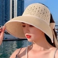 thumbnail image 2 of Aoochasliy Hats and Gloves Clearance Summer Women Fold Trendy Bow-Knot Grass Weave Sunshade Hat Hat Outdoor Hat, 2 of 6