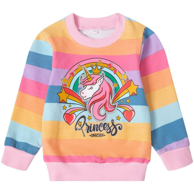 Unicorn Sweatshirt Walmart Rainbow Sweatshirt Popshion Little